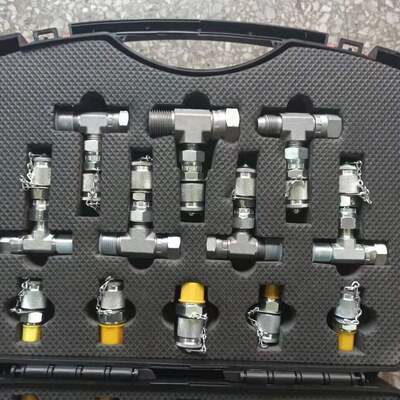 For  Hitachi Komatsu Kobelco Hydraulic Pressure Gauge Diagnostic Test Kits Pressure Tee Joint Box Diagnostic Tool